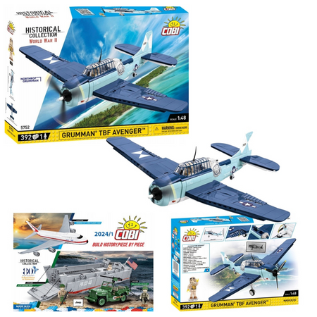 Klocki Wojskowe COBI 5752 Samolot Grumman TBF Avenger 392 El Polski Produkt