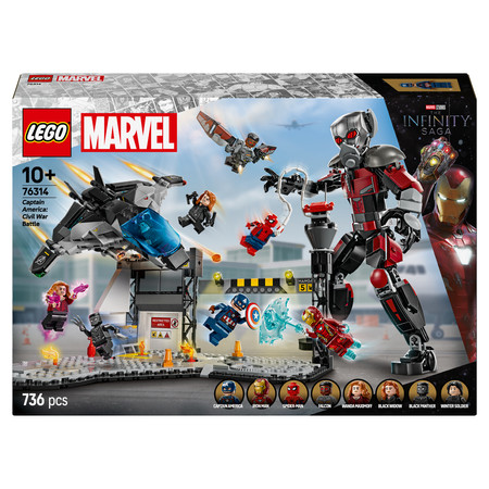 LEGO Super Heroes 76314 Marvel Kapitan Ameryka Wojna bohaterów Bitwa