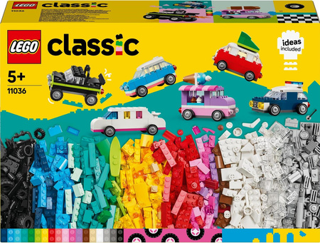 LEGO Classic 11036 Duży Zestaw Kreatywny Pojazdy Samochody 900 el. 52 Koła