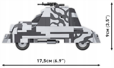 Klocki Wojskowe COBI HC WWII 3114 Kubuś Samochód Pancerny 300 KL. 2 Figurki
