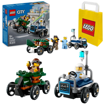 LEGO 60459 City - Zestaw wyścigówek: samolot kontra łóżko szpitalne Miasto