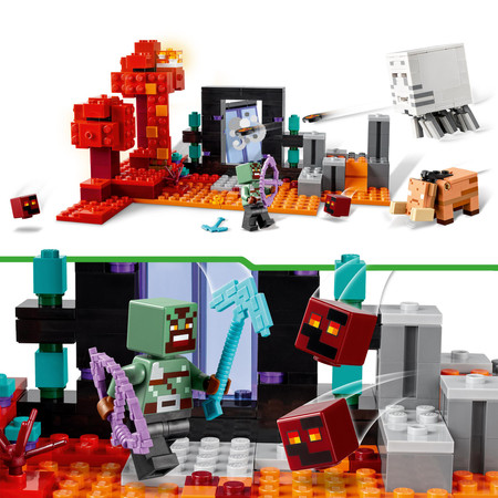 LEGO Minecraft Portal do Netheru 21255 Wojownik Orków Strzelający GHAST
