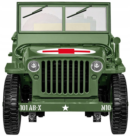 Klocki Wojskowe COBI 2806 Samochód Jeep Willys MB Medical Duży 1131EL. Auto