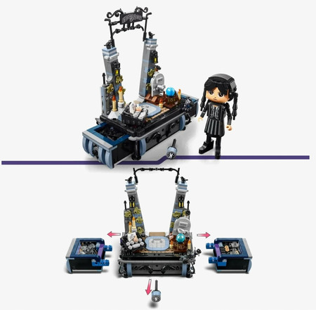 LEGO Wednesday Addams 76780 Brama Akademii Nevermore Akcesoria 2 w 1