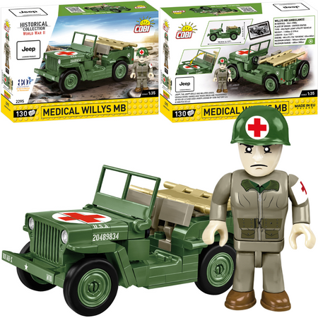 Klocki Cobi 2295 Samochód Medyczny Terenowy Wojskowy Jeep MEDICAL WILLYS MB