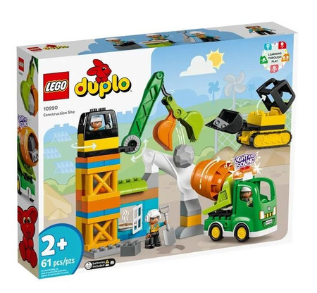 LEGO Duplo Plac Budowy Dźwig Betoniarka 3 figurki 10990