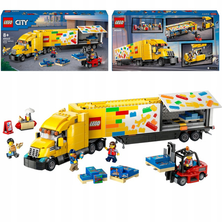 LEGO City 60440 Żółta Ciężarówka Dostawcza Samochód Wózek Widłowy 4 Figurki