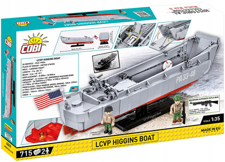Klocki Wojskowe Cobi 4849 Model Łódź Higginsa 80 rocznica D-Day II Wojna