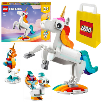 LEGO Creator 3w1 Ruchomy jednorożec Konik Paw 3in1 31140