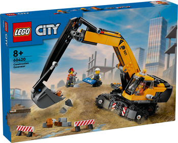 OUTLET Lego City 60420 Żółta Koparka Pojazd Budowlany z Obracaną Kabiną 3 Figurki