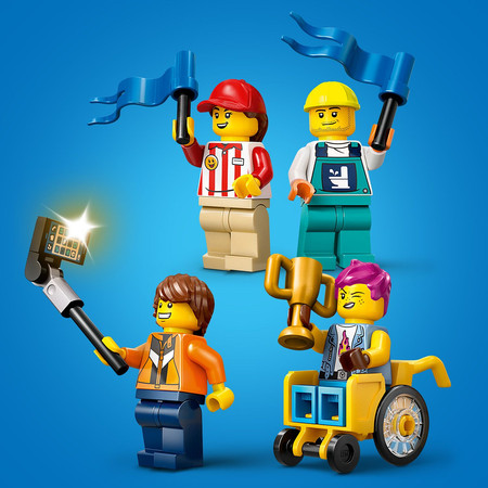 LEGO City 60460 Tor Wyścigowy z Rampami Wyścigówki Samochody Hotdog Toaleta
