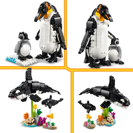 LEGO 31165 Creator 3w1 Dzikie zwierzęta rodzina pand Zwierzęta Orka Pingwin