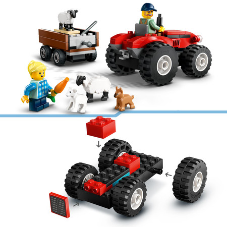 LEGO 60461 City - Czerwony traktor z przyczepą i owcą Wieś Rolnik zwierzęta