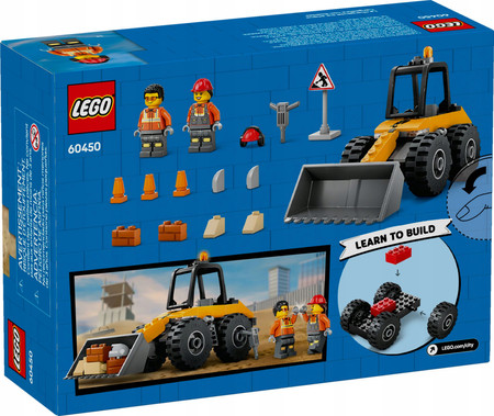 LEGO City 60450 Żółta Ładowarka Kołowa Budowa Młot Pneumatyczny Gruz