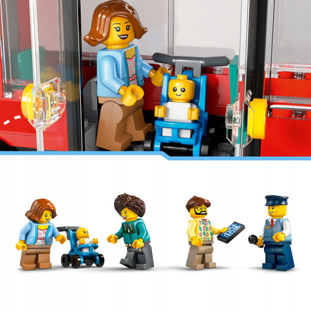 LEGO City 60407 Autobus Czerwony Piętrowy Autokar 5 Figurek Zdejmowany Dach