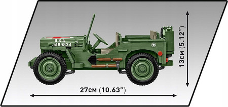 Klocki Wojskowe COBI 2806 Samochód Jeep Willys MB Medical Duży 1131EL. Auto
