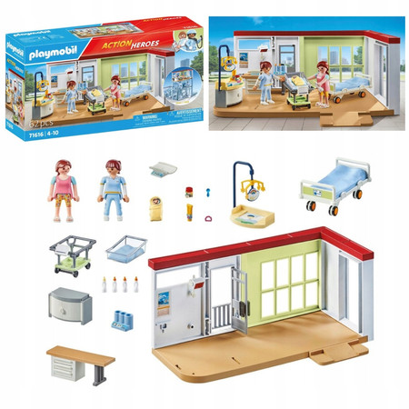 OUTLET Playmobil Action Heroes Oddział położniczy 71616 Szpital Klinika Położna