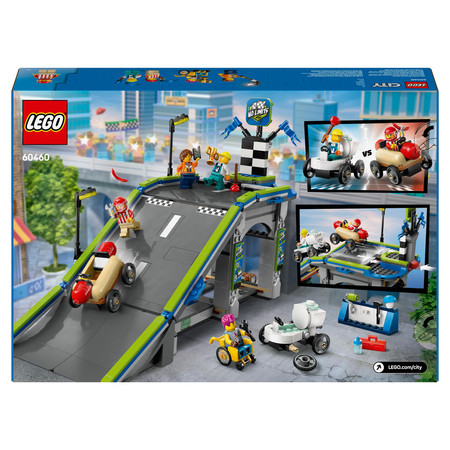 LEGO City 60460 Tor Wyścigowy z Rampami Wyścigówki Samochody Hotdog Toaleta