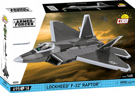 Klocki Wojskowe Cobi 5855 Samolot Myśliwiec Lockheed F-22 Raptor 695 Eleme.