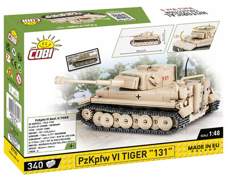 Polskie Klocki Wojskowe Cobi 2710 HC WWII Czołg PzKpfw VI Tiger 131 Armia