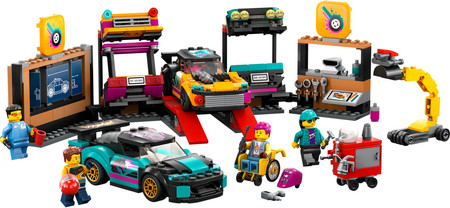LEGO City 2x Samochód 4 Fig Warsztat Garaż Tuning 60389
