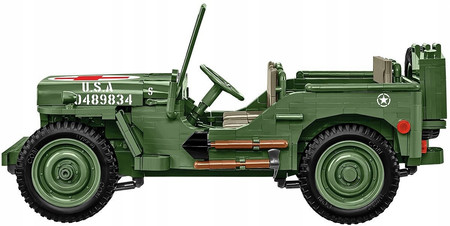 Klocki Wojskowe COBI 2806 Samochód Jeep Willys MB Medical Duży 1131EL. Auto