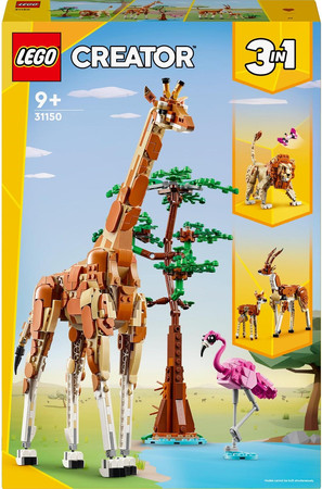 LEGO Creator 3w1 Ruchome Figurki Dzikie zwierzęta z safari 31150 Żyrafa Lew