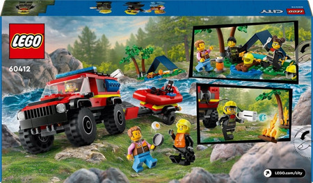 OUTLET LEGO City Samochód Terenowy SUV Auto Wóz strażacki z łodzią ratunkową 60412