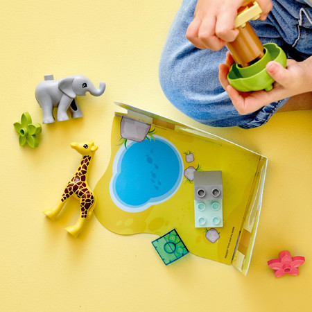 LEGO Duplo 10971 Dzikie Zwierzęta Słoń Żyrafa Duże klocki dla 2 3 4 Latka
