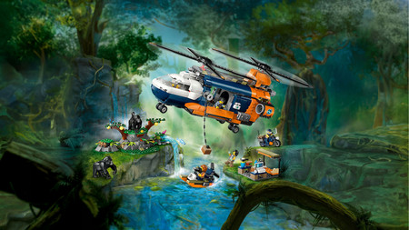 LEGO City 60437 Helikopter zwiadowczy w dżungli w bazie Base Camp