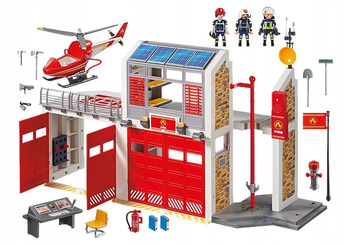 OUTLET Playmobil Duża Remiza Strażacka 9462 Helikopter Efekty Dźwiękowe Strażak