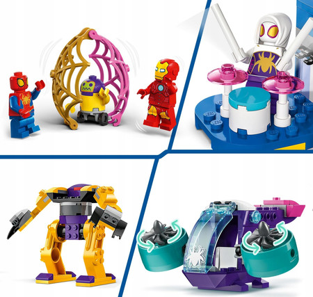 LEGO Marvel Spidey 10794 Baza + Robot Mech Iron Man Zola Ghost MilesMorales