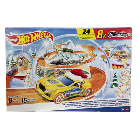 Hot Wheels Kalendarz adwentowy 8 autek 16 akcesoriów 24 okienka
