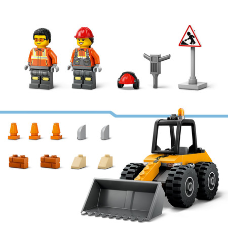 LEGO City 60450 Żółta Ładowarka Kołowa Budowa Młot Pneumatyczny Gruz