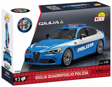 Klocki COBI 24606 Samochód ALFA ROMEO Giulia Quadrifoglio Polizia Policja