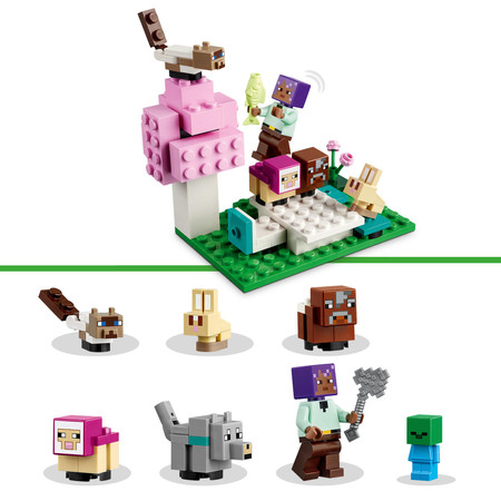 LEGO Minecraft 21253 Rezerwat zwierząt EFE Owca Wilk Królik Kot mały Zombie