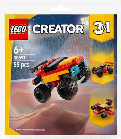 LEGO Creator 30691 Mały monster truck do przebudowania Wyścigówka Samolot