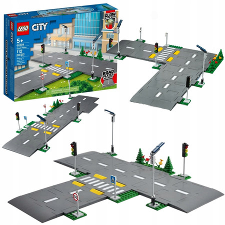 LEGO City 60304 Płyty Drogowe Ulica Sygnalizacja Znaki
