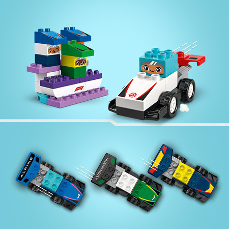 LEGO DUPLO 10445 Bolidy i Kierowcy F1 Wyścigówki Samochódy Auta Formuła 1