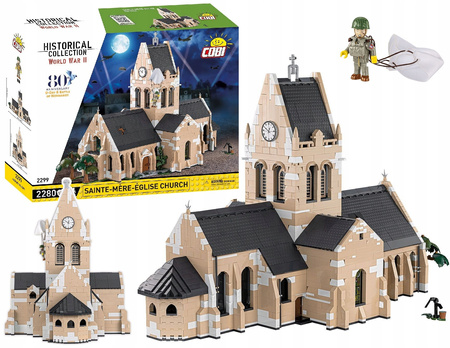 KLOCKI COBI 2299 Kościół w Sainte-Mère-Église HC WW2 2280 El. Normandia