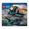 LEGO City 2x Samochód, Auto Wyścigowe Sportowe Laweta Tir Transporter 60406