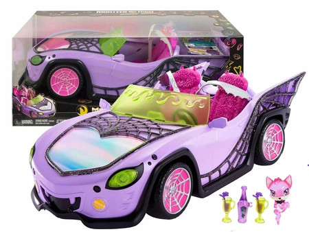 Mattel Auto Monster High Fioletowy kabriolet z pajęczą siecią HHK63