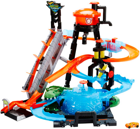 Tor Samochodowy Mattel Hot Wheels City FTB67 Mega Myjnia Atak Krokodyla