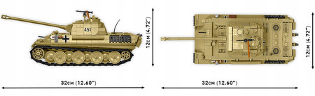 Klocki Wojskowe Cobi Panzer V Panther Ausf. G "Pudel" 2655 Czołg Powstanie