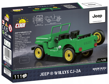 COBI 24517 JEEP WILLYS CJ-2A Wersja Zielona 111 KL.