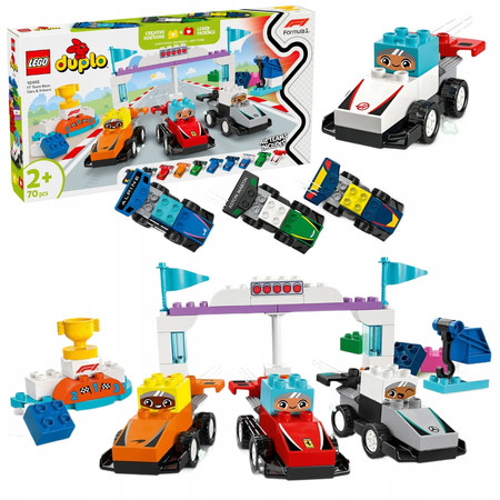 LEGO DUPLO 10445 Bolidy i Kierowcy F1 Wyścigówki Samochódy Auta Formuła 1