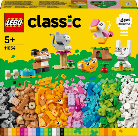 LEGO Classic 11034 Kreatywne zwierzaki Oczy Buzie Pies Kot Chomik Akcesoria