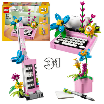 LEGO Creator 3w1 31169 Maszyna do pisania z kwiatami keytar doniczka Nowość