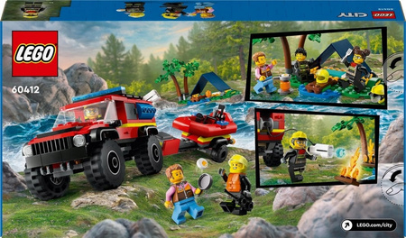 LEGO City Samochód Terenowy SUV Auto Wóz strażacki z łodzią ratunkową 60412