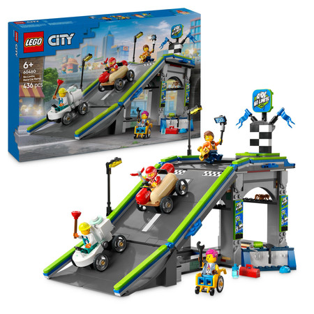 OUTLET LEGO City 60460 Tor Wyścigowy z Rampami Wyścigówki Samochody Hotdog Toaleta